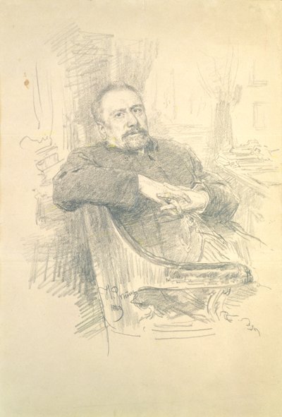 Portrait of Nikolaj Leskov (1831-95), 1889 by Ilya Efimovich Repin